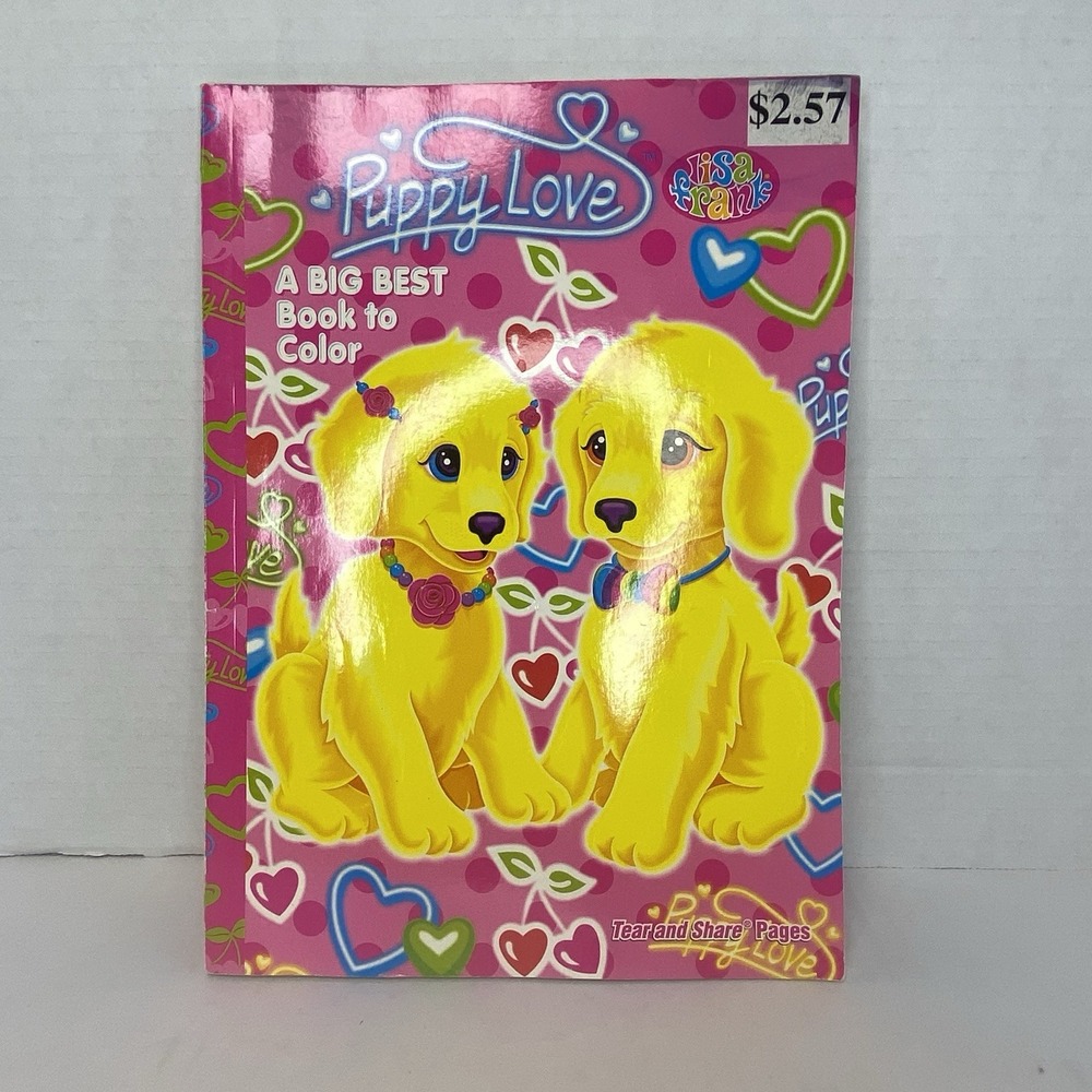 Vintage Lisa Frank Puppy Love Coloring Book New 2005 Y2K